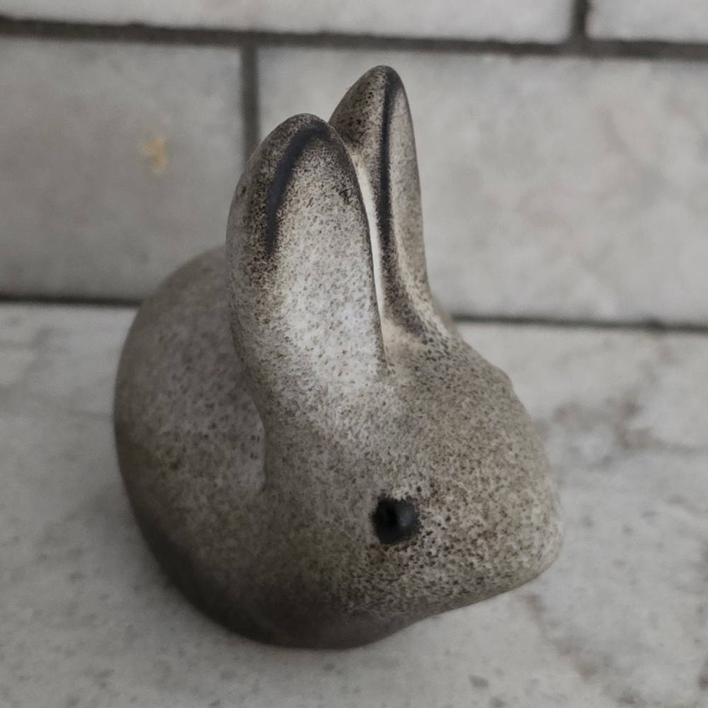 Vtg. Mcm Howard Pierce bunny rabbit Ceramic Speckle Glaze Figure - Picture 3 of 12